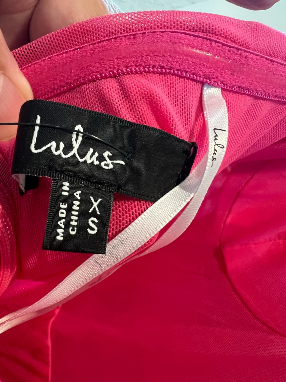 Lulu's Hot Pink Strapless Floral Sequin Prom Gown - Picture 4 of 5
